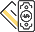 Elegant electronic wallet with digital payment icons for secure transactions.