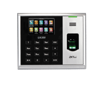 Advanced biometric access control device with fingerprint scanner and keypad.