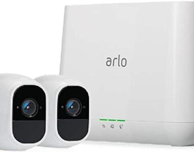 Arlo smart home security cameras with hub for wireless home monitoring.
