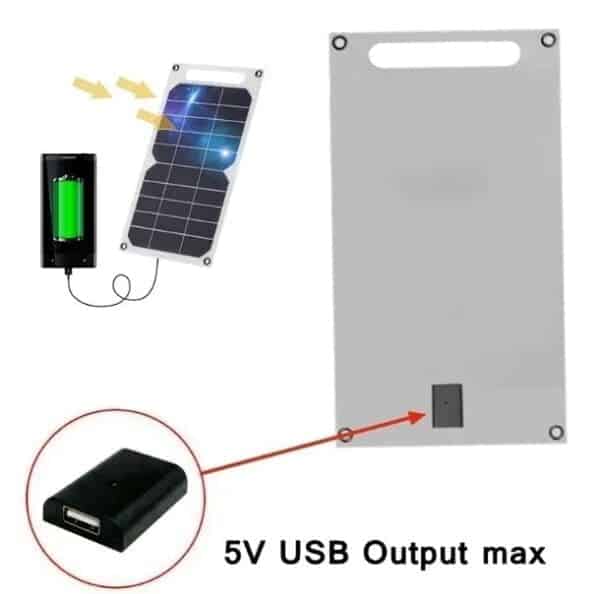 Wasalat Portable Solar Panel 5V USB Safe Charge Stabilize Battery Charge