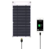 Wasalat Portable Solar Panel 5V USB Safe Charge Stabilize Battery Charge Running Power Bank, Phone, Outdoor Camping & Home