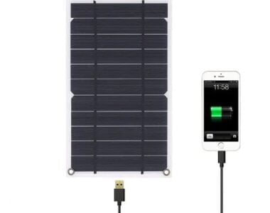 Wasalat Portable Solar Panel 5V USB Safe Charge Stabilize Battery Charge Running Power Bank, Phone, Outdoor Camping & Home