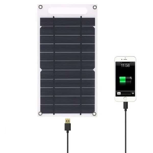 Wasalat Portable Solar Panel 5V USB Safe Charge Stabilize Battery Charge Running Power Bank, Phone, Outdoor Camping & Home